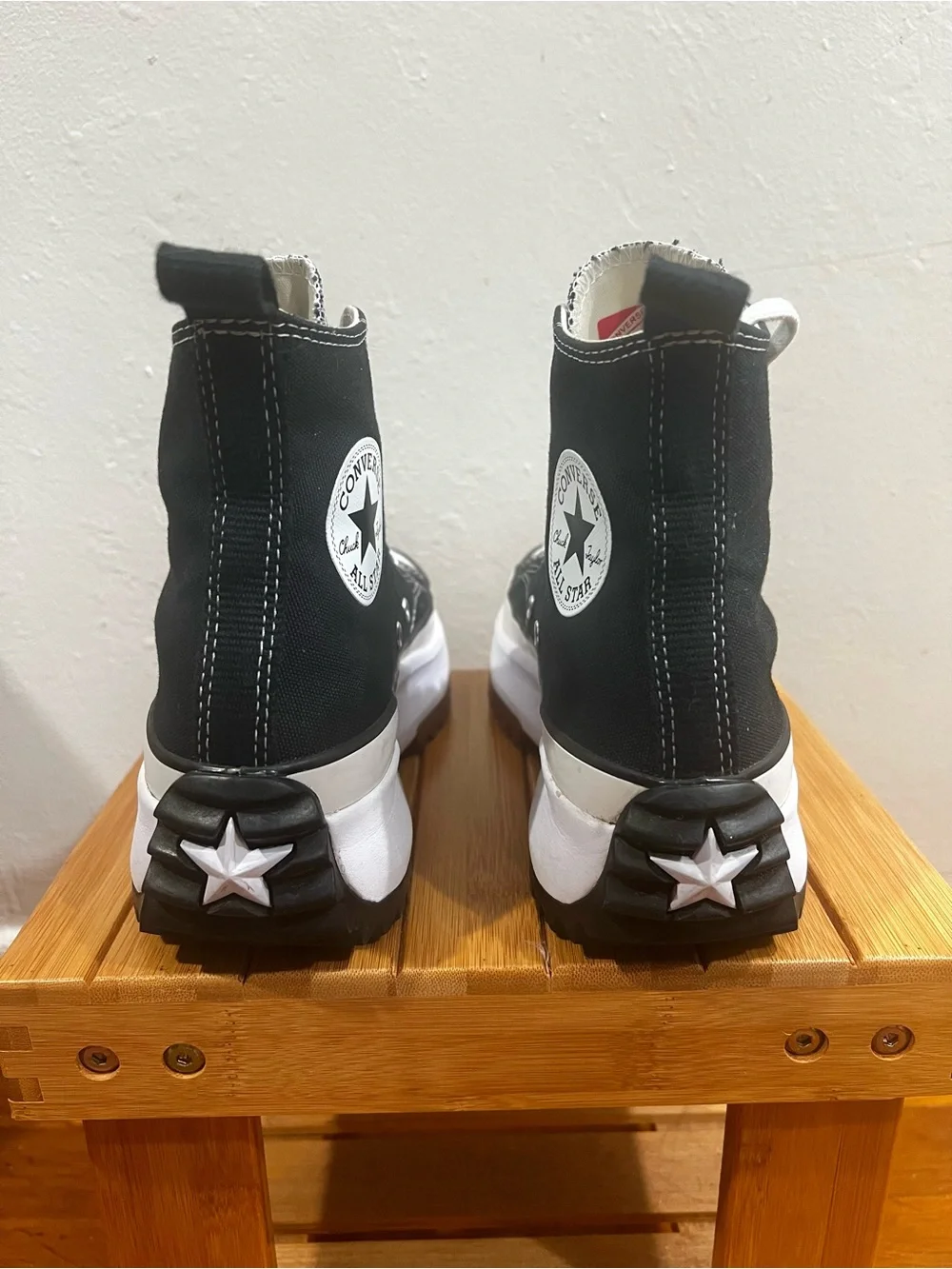 Converse Run Star Hike Canvas Platform High Top Sneakers Men 6.5 Women 8 Black